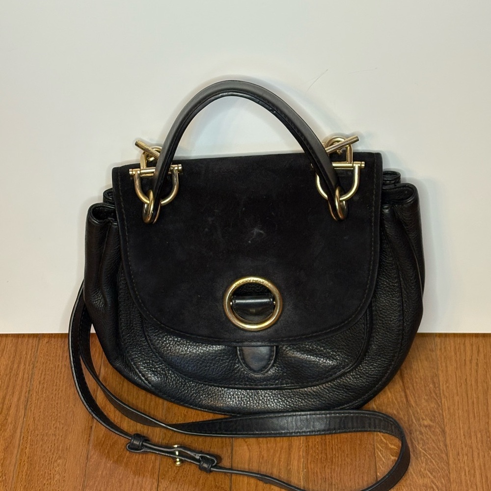 Michael Kors Black Isadore Crossbody Bag with Gold Accents